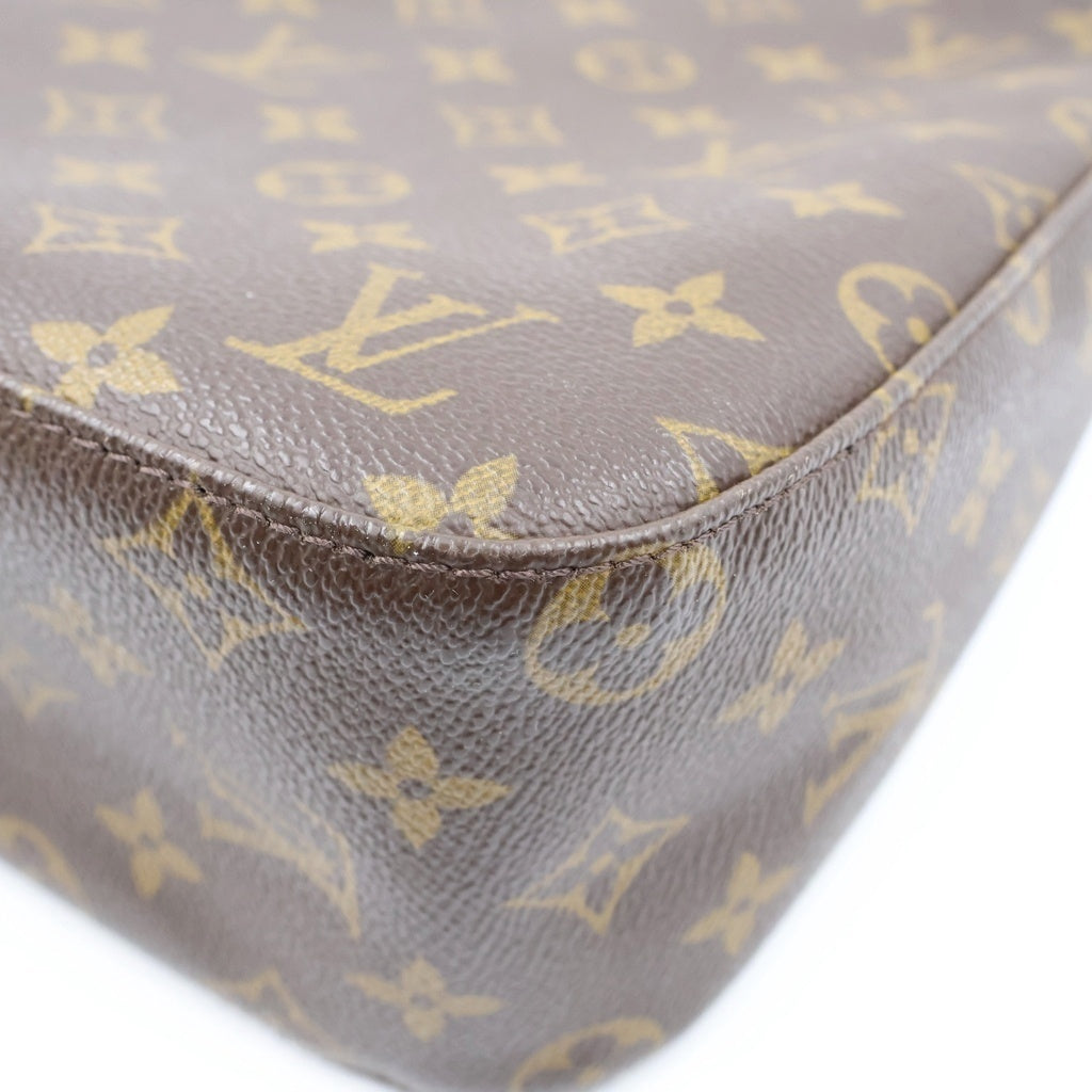 LOUIS VUITTON(ルイヴィトン) ルイヴィトン モノグラム ルーピングMM ハンドバッグ ワンショルダーバッグ ブラウン レザー×PVC M51146 ゴールド金具 レディース