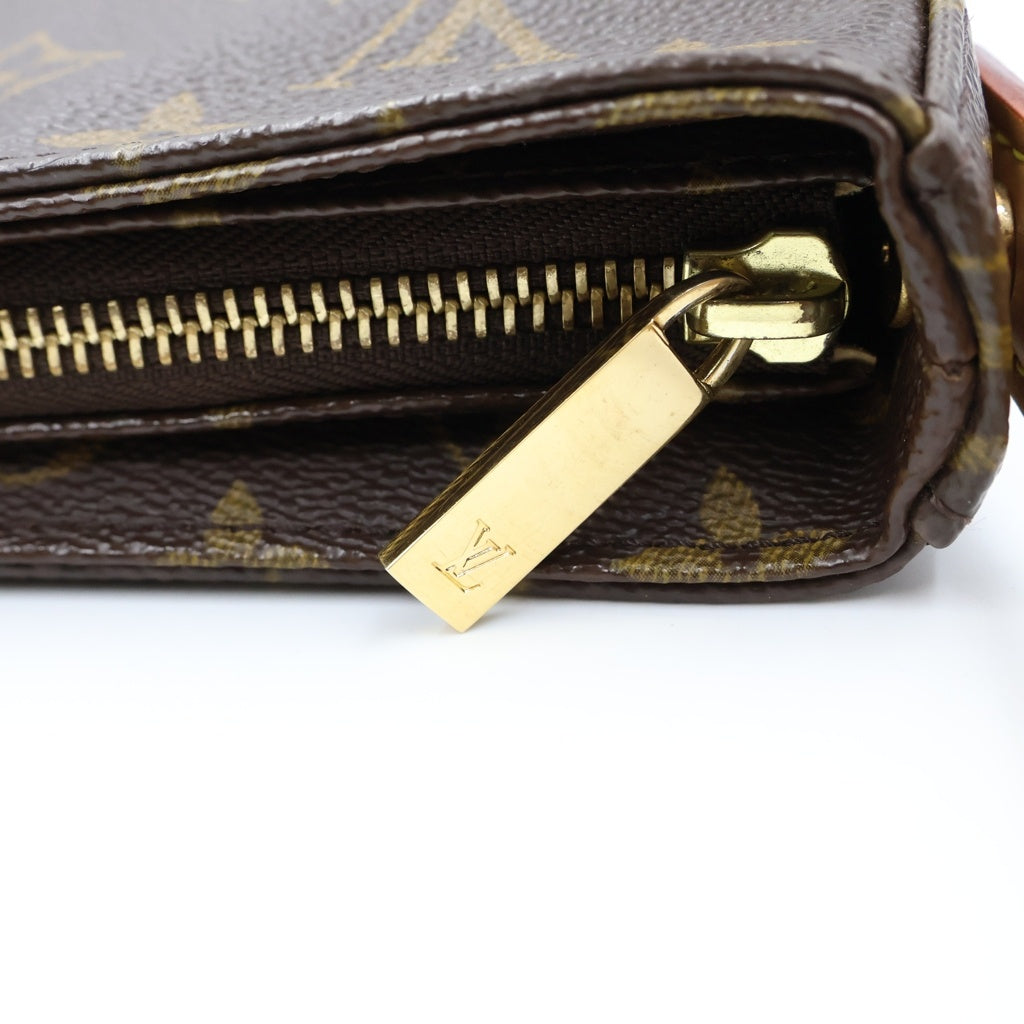 LOUIS VUITTON(ルイヴィトン) ルイヴィトン モノグラム ルーピングMM ハンドバッグ ワンショルダーバッグ ブラウン レザー×PVC M51146 ゴールド金具 レディース