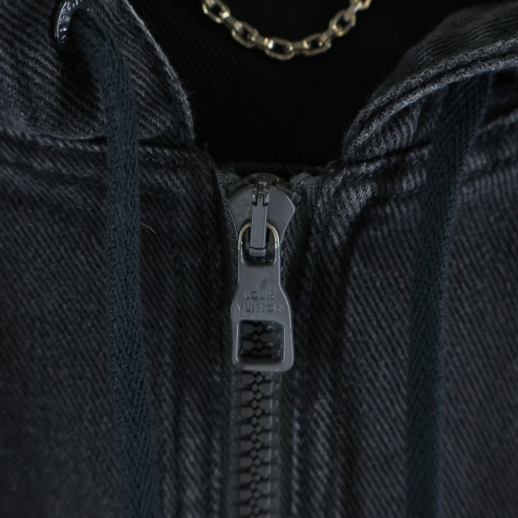 LOUIS VUITTON(ルイヴィトン) ジップスローデニムフーディウィズサッシュアンドパッチ パーカー ジャケット グレー HHA61WRDH