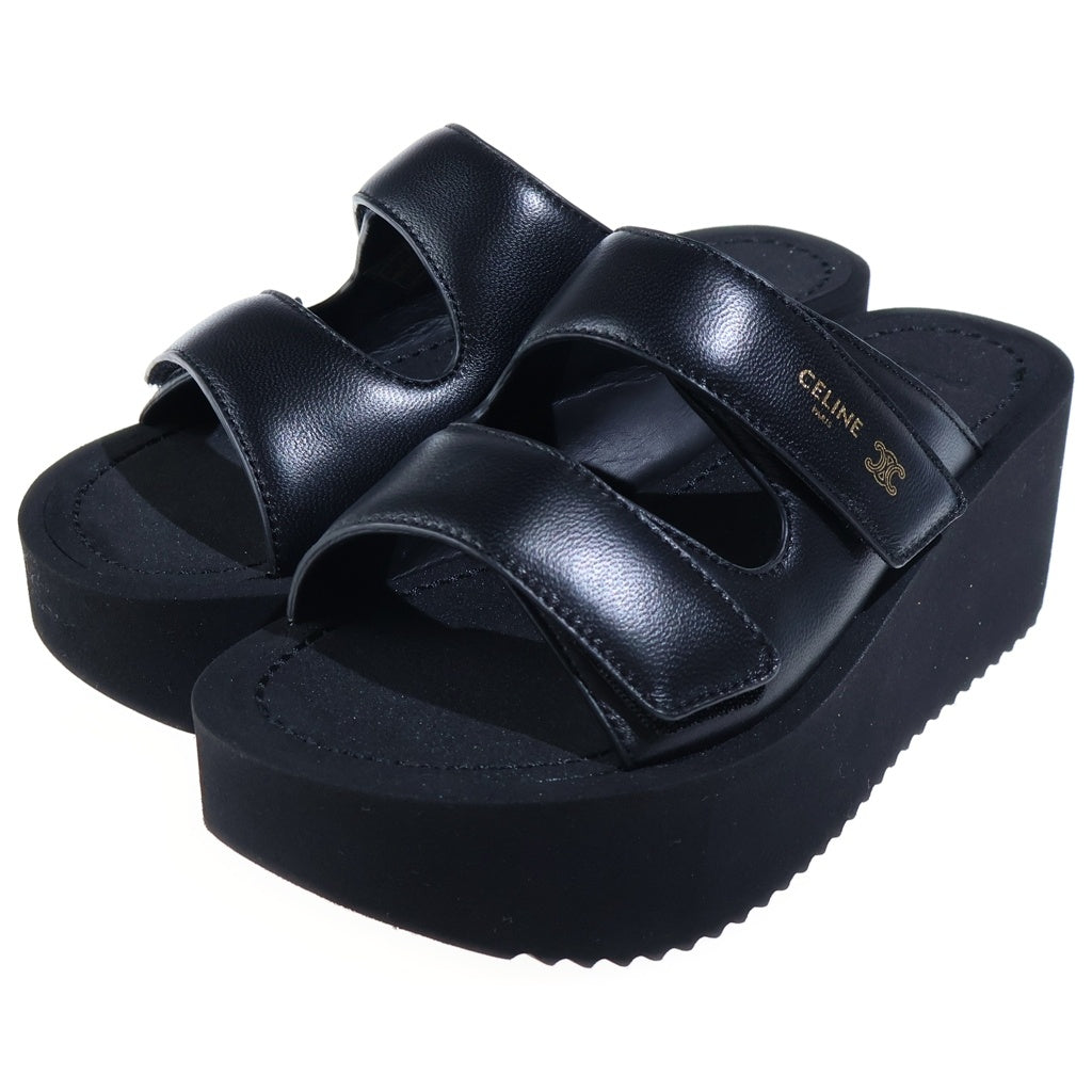 CELINE(セリーヌ) トリオンフ ロゴサンダル 厚底 ブラック ラム 367395339C.38NO レディース