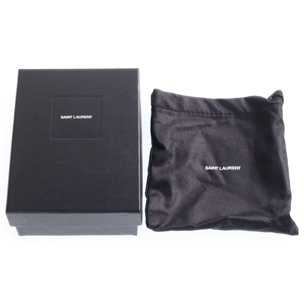 SAINT LAURENT PARIS(サンローランパリ) タイニーウォレット 三つ折り財布 コンパクトウォレット ゴールド金具 レザー グレー 505118 レディース