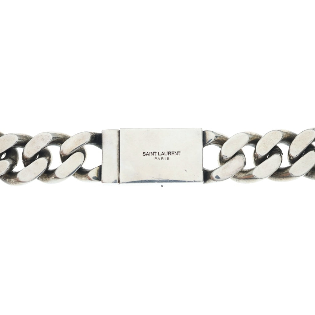 SAINT LAURENT PARIS(サンローランパリ) METAL CURB CHAIN NECKLACE メタルカーブチェーンネックレス シルバー 691326 Y1500