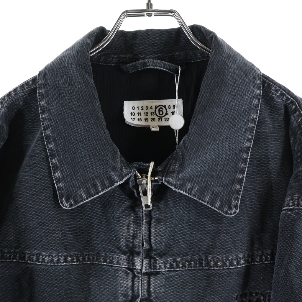 MM6 Maison Margiela(エムエムシックスメゾンマルジェラ) 25SS Heavy Weight Washed Chore Jacket チョアジャケット スポーツ ジャケット デニムブラック SH0AM0041 M35249