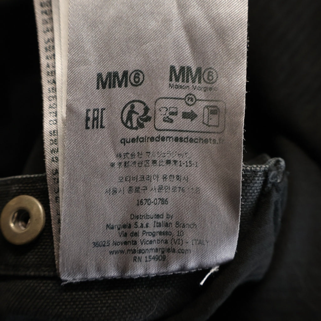 MM6 Maison Margiela(エムエムシックスメゾンマルジェラ) 25SS Heavy Weight Washed Chore Jacket チョアジャケット スポーツ ジャケット デニムブラック SH0AM0041 M35249