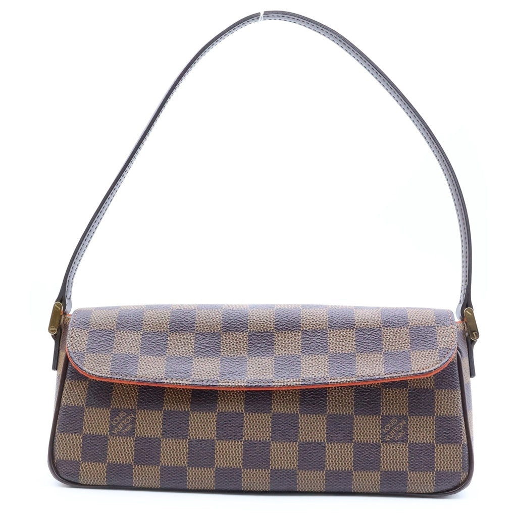 LOUIS VUITTON(ルイヴィトン) ダミエ レコレータ ワンショルダーバッグ ブラウン レザー×PVC N51299 ゴールド金具 レディース