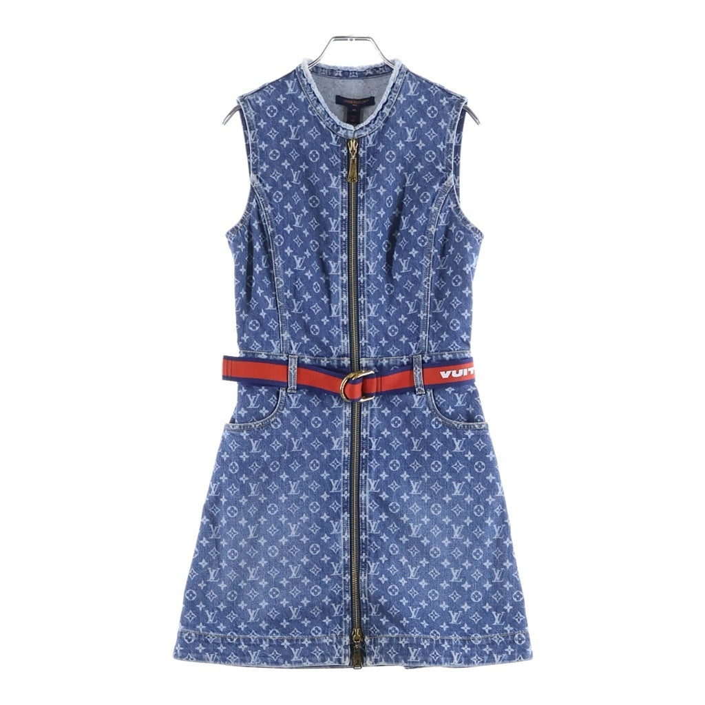 LOUIS VUITTON(ルイヴィトン) ノースリーブ モノグラム ワンピース デニム ブラック RW242WD EFY FRDS56 レディース