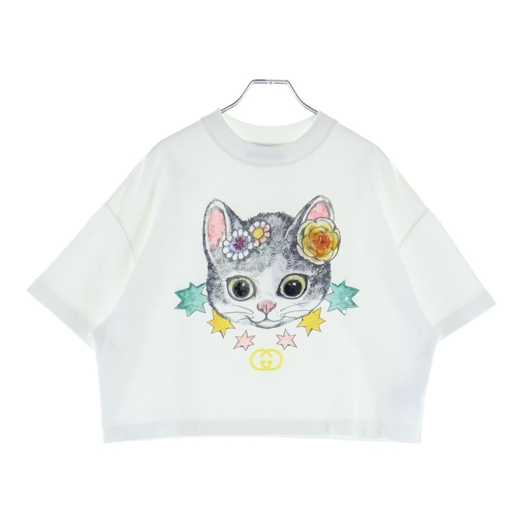 GUCCI(グッチ) ヒグチユウコ クロップド Tシャツ スパンコール コットン レディース