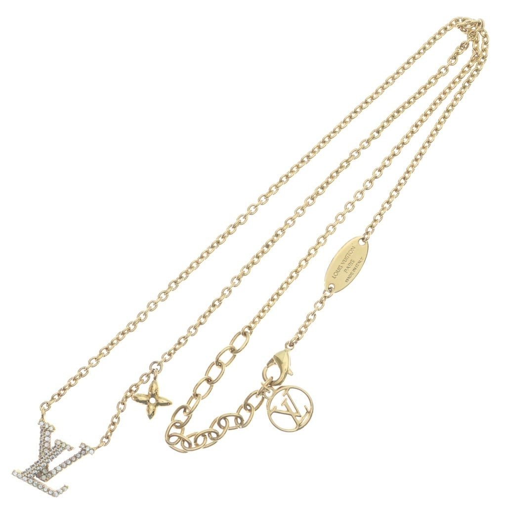 LOUIS VUITTON(ルイヴィトン) LVアイコニック ネックレス ラインストーン メッキ ゴールド M00596 レディース
