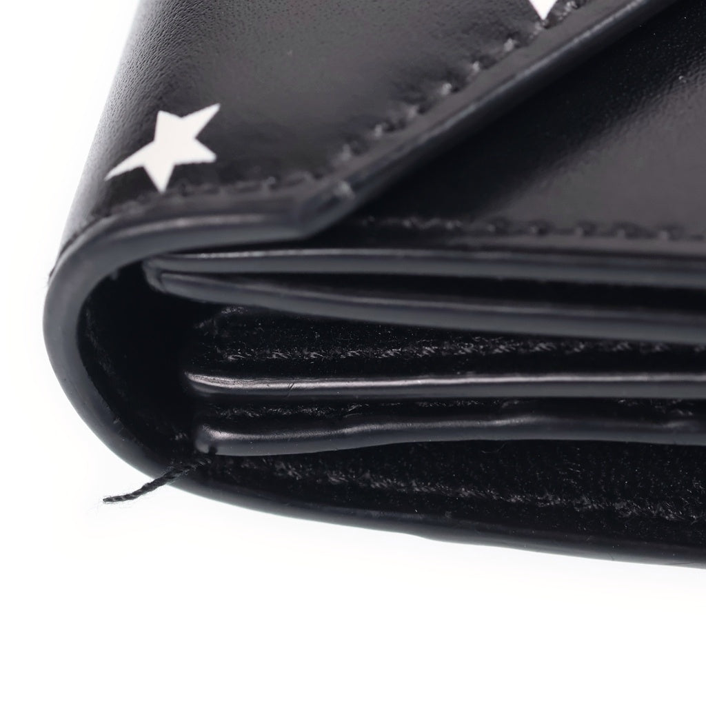 BALENCIAGA(バレンシアガ) ペーパー ウォレット 2つ折り財布 星 スター ロゴ レザー ブラック 637450 レディース