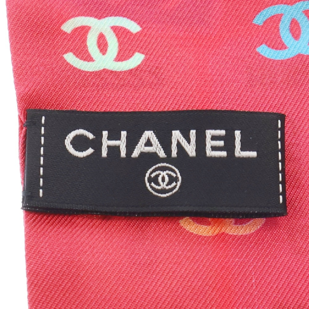 CHANEL(シャネル) ココマーク スカーフ レッド シルク ピンク系 ツイリー