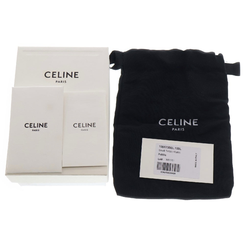 CELINE(セリーヌ) スモール トリフォールドウォレット ベージュ グレージュ レザー コンパクトウォレット 三つ折り財布
