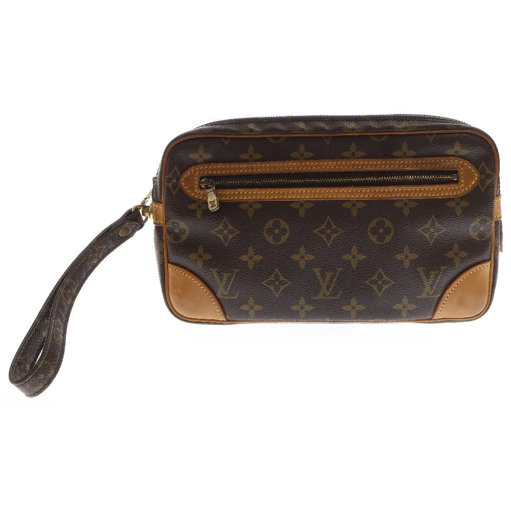 LOUIS VUITTON(ルイヴィトン) モノグラム マルリードラゴンヌ ストラップ付レザークラッチバッグ ブラウン M51847