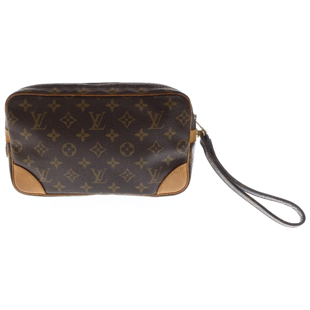 LOUIS VUITTON(ルイヴィトン) モノグラム マルリードラゴンヌ ストラップ付レザークラッチバッグ ブラウン M51847
