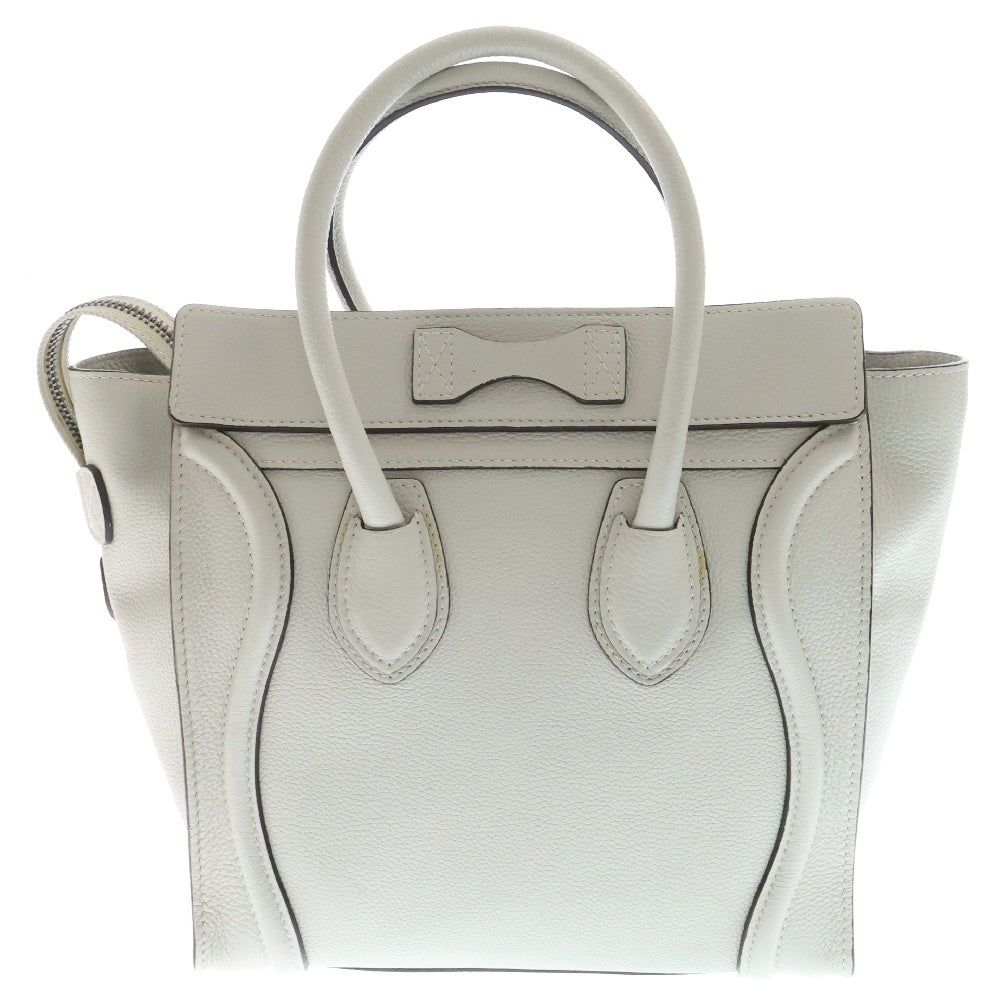 CELINE(セリーヌ) ラゲージ マイクロ ショッパー ライトグレー レザー ハンドバッグ