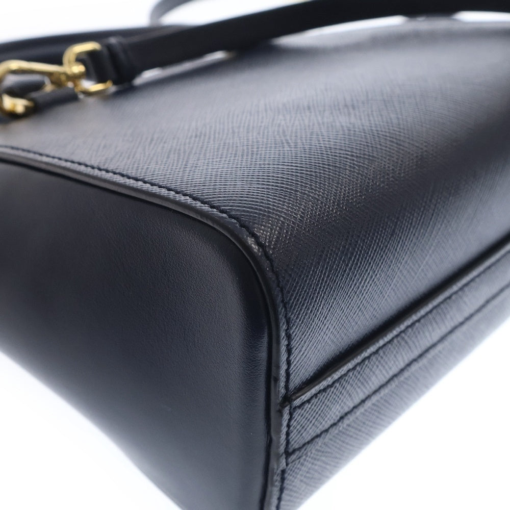 PRADA(プラダ) サフィアーノ 2WAYミニバッグ ショルダーバッグ ハンドバッグ 斜め掛けバッグ レザー ネイビー ゴールド金具 ロゴ三角プレート 1BA380