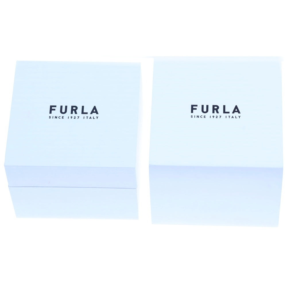 FURLA(フルラ) ラウンド ロゴ SS×革/QZ ステンレス クォーツ 腕時計 レディース