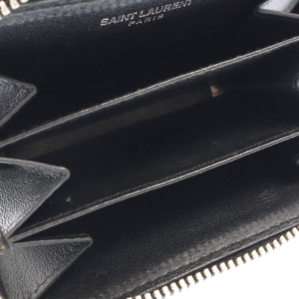 SAINT LAURENT PARIS(サンローランパリ) YSLロゴ キルティング レザー コインケース ブラック 530836