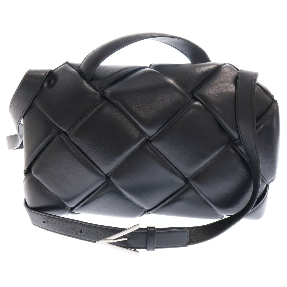 BOTTEGA VENETA(ボッテガヴェネタ) マキシイントレチャート トップハンドル ショルダーバッグ ブラック レザー