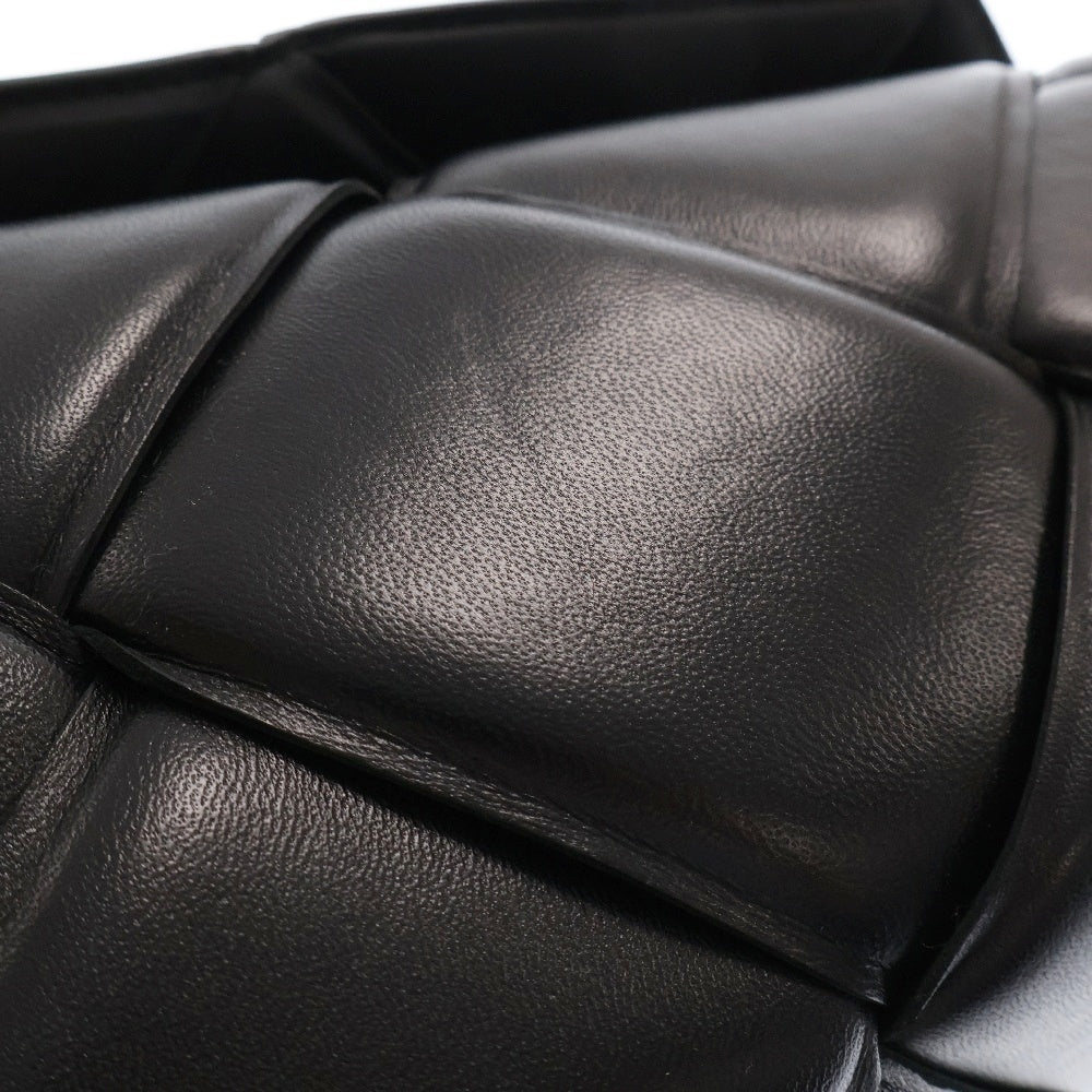 BOTTEGA VENETA(ボッテガヴェネタ) マキシイントレチャート トップハンドル ショルダーバッグ ブラック レザー