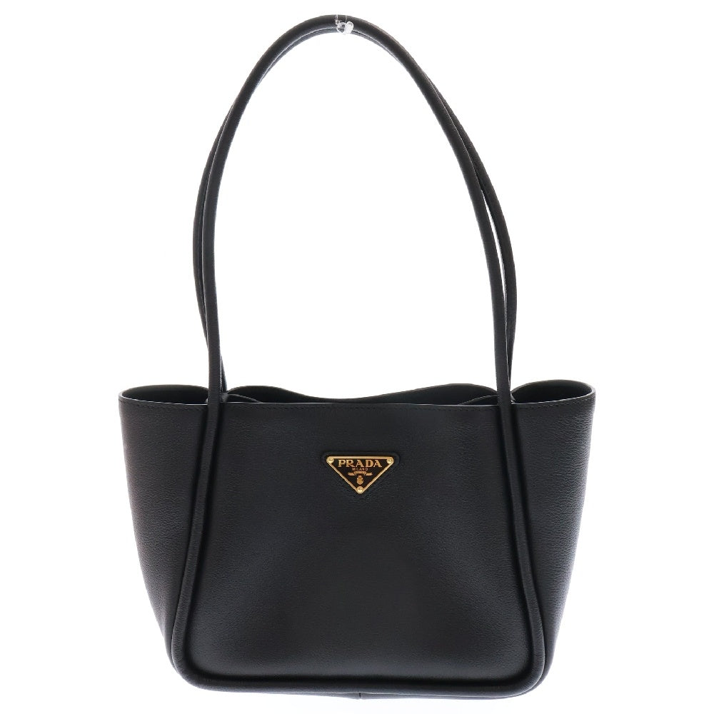 PRADA(プラダ) トライアングルロゴ グレインレザー ミニトートバッグ ブラック レディース 1BG539