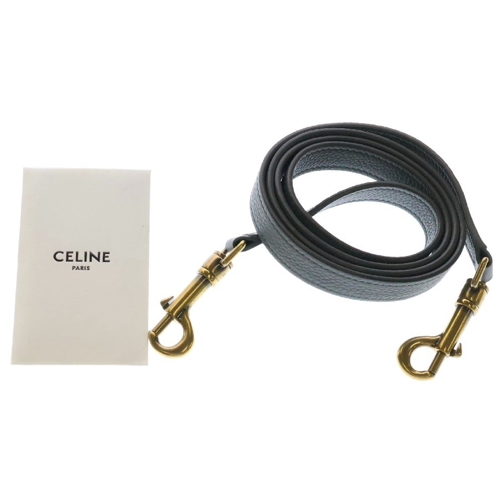 CELINE(セリーヌ) ラゲージ ナノショッパー グレー レザー ゴールド金具 2wayバッグ ハンドバッグ