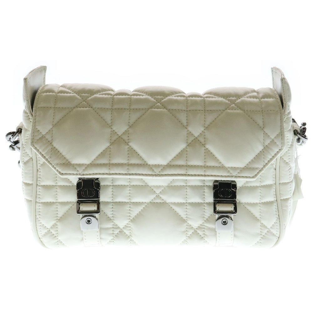 Christian Dior(クリスチャンディオール) スモールバッグ マクロカナージュ ショルダーバッグ カーフスキン ホワイト ガンメタ金具