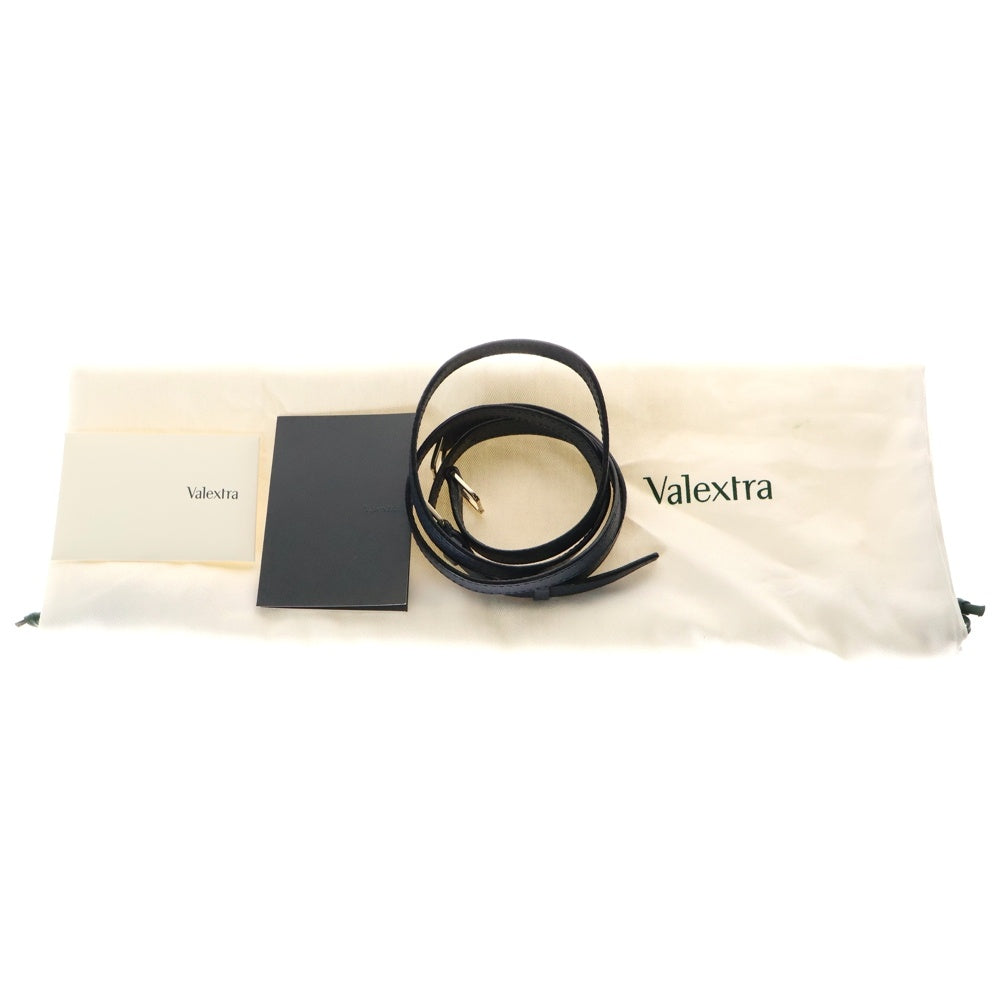 Valextra(ヴァレクストラ) イジィデ ミディアム 2WAYバッグ ハンドバッグ ショルダーバッグ ネイビー ゴールド金具 レザー