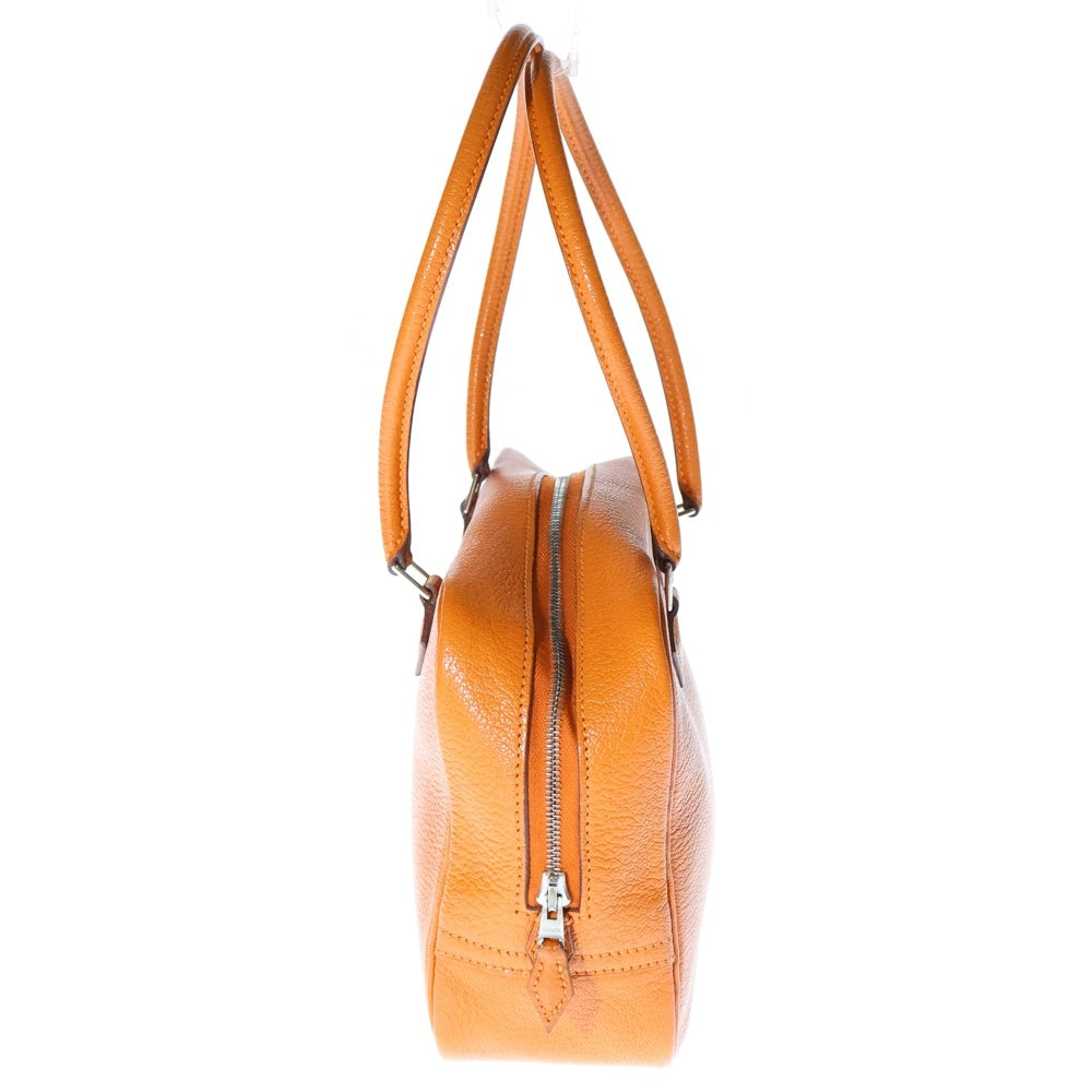 HERMES(エルメス) プリュム20 オレンジ系 エプソン ハンドバッグ レザー シルバー金具 □H刻印