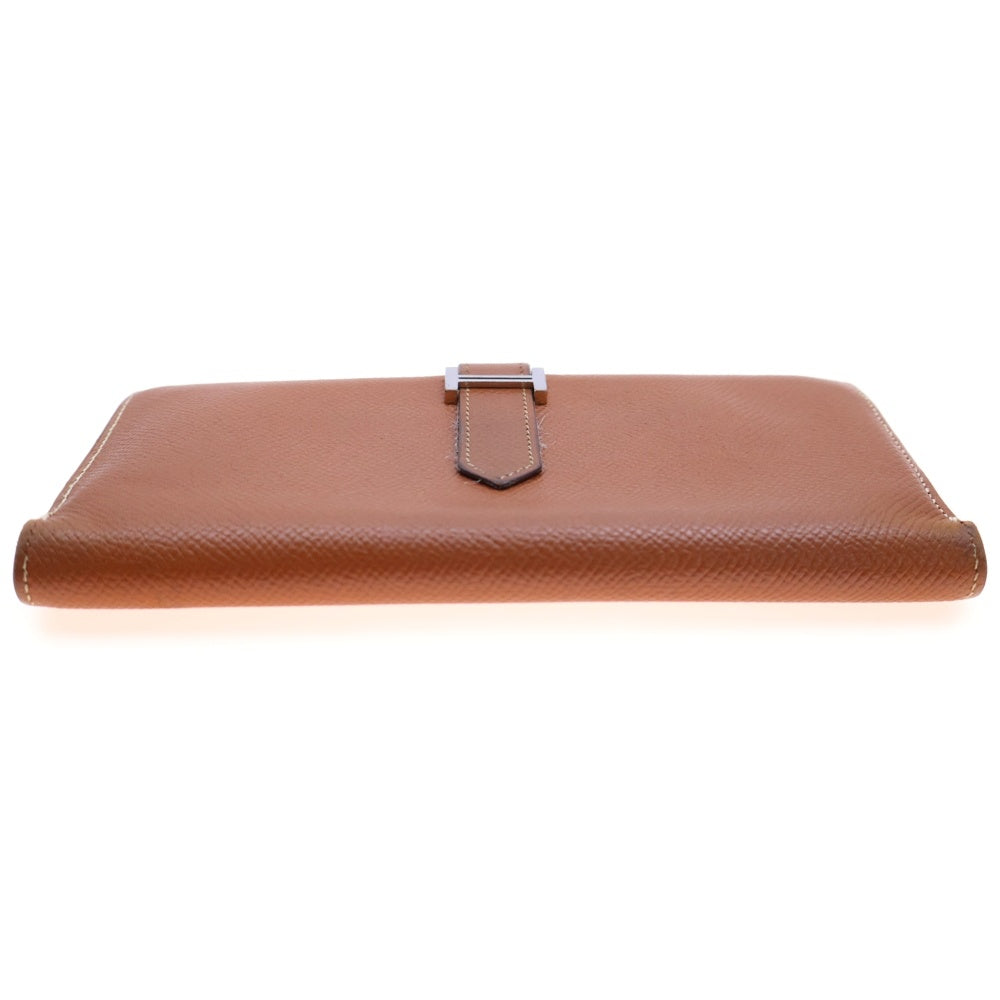 HERMES(エルメス) ベアン スフレ エプソン レザーロングウォレット 長財布 ブラウン シルバー金具 □J刻印