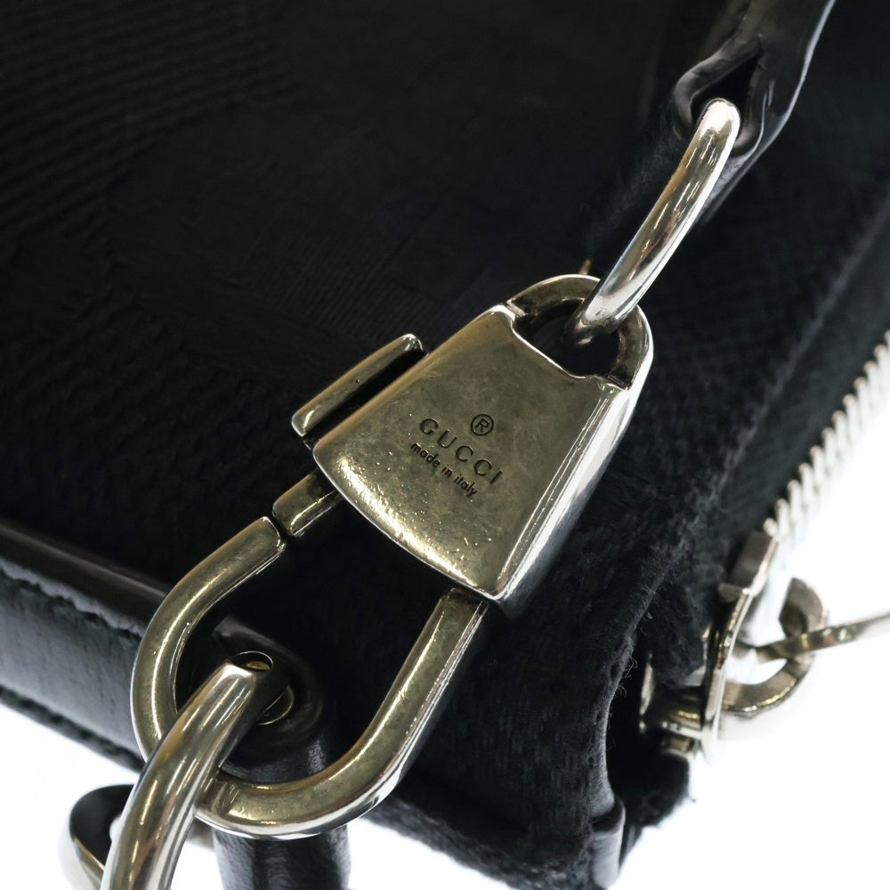 GUCCI(グッチ) ショルダーバッグ メッセンジャーショルダーバッグ ブラック キャンバス 739668