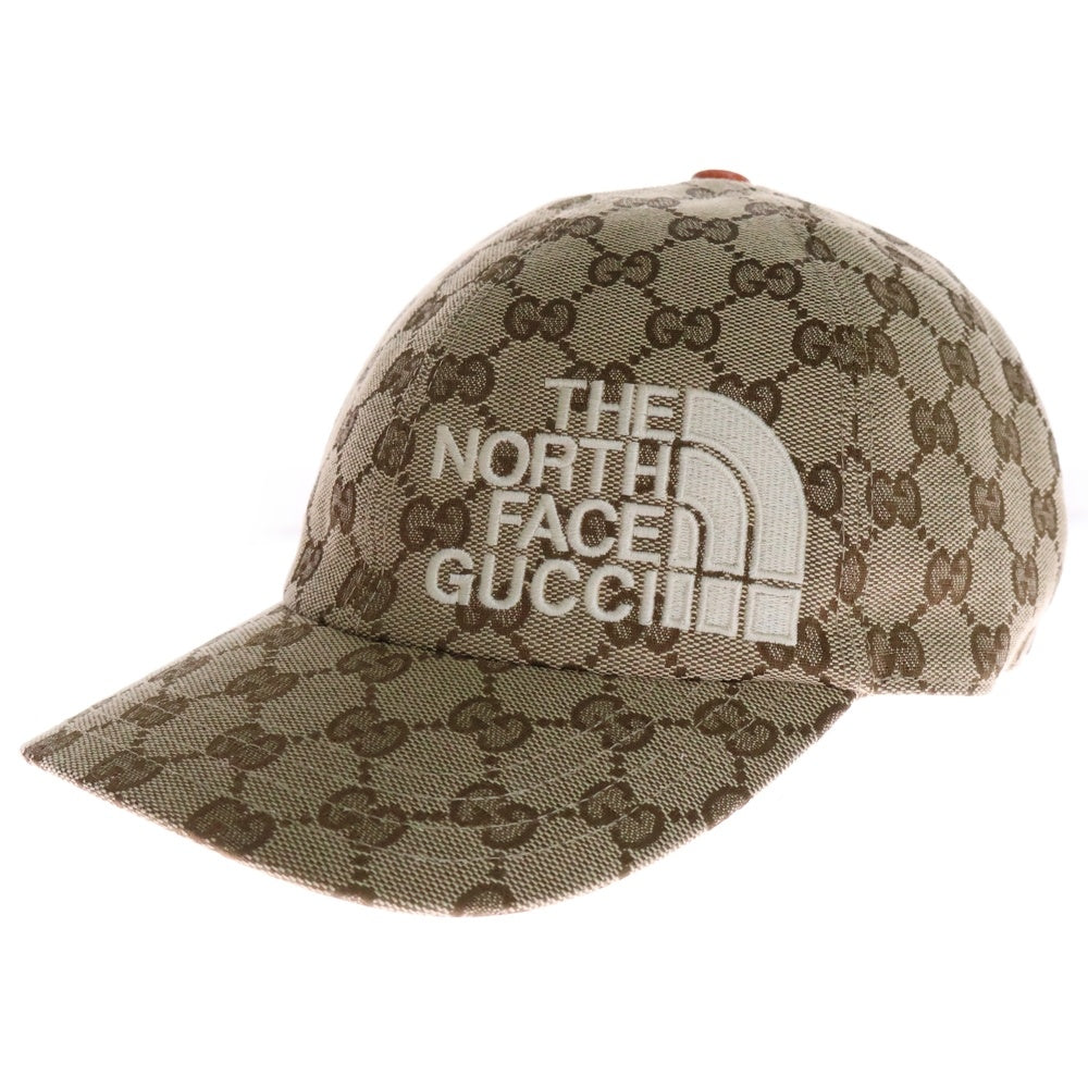 GUCCI(グッチ) ×THE NORTH FACE キャップ ベージュ コットン×ポリエステル×ナイロン 帽子 672155