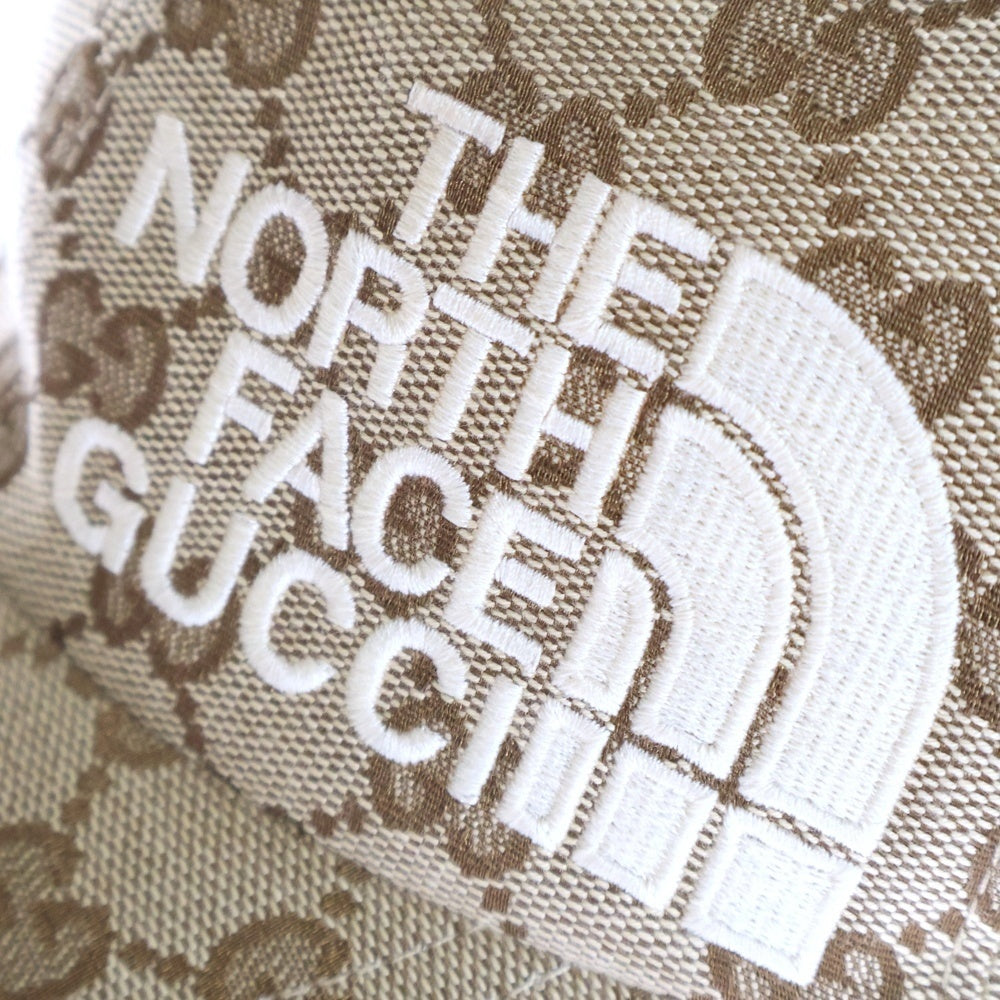 GUCCI(グッチ) ×THE NORTH FACE キャップ ベージュ コットン×ポリエステル×ナイロン 帽子 672155