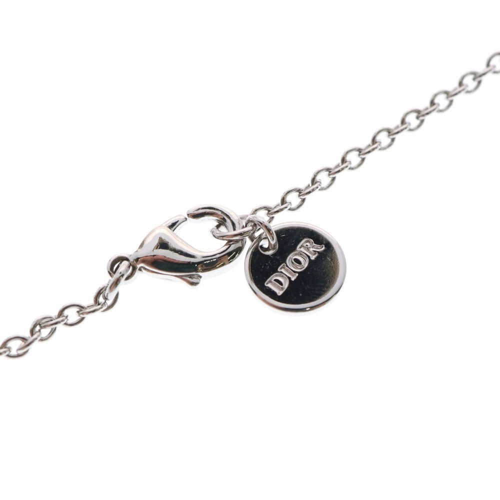 Christian Dior(クリスチャンディオール) CDロゴ ラインストーン ネックレス ペンダント シルバー メタル アクセサリー