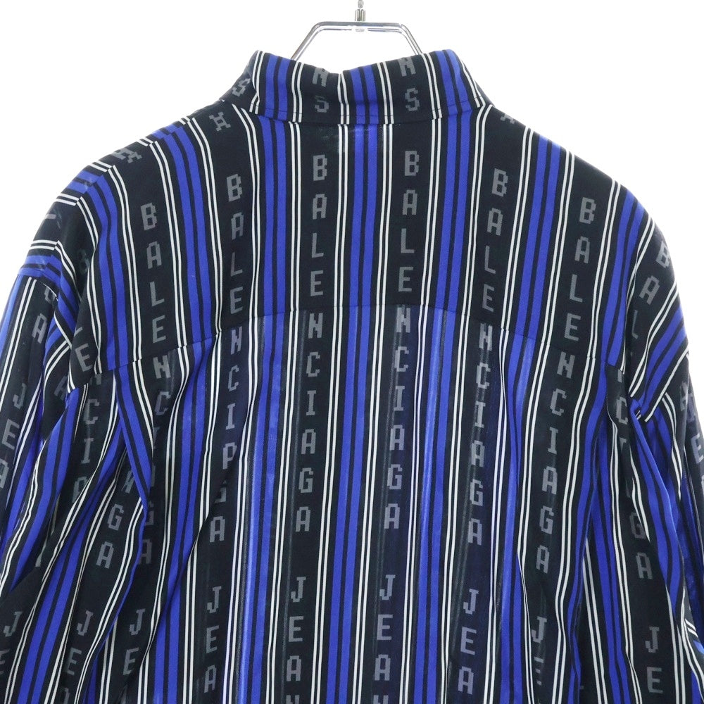 BALENCIAGA(バレンシアガ) 20SS L/S Logo Button Down Shirt ロゴボタンダウンストライプ長袖シャツ ブルー 658956 TKL32