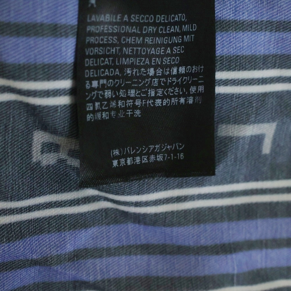 BALENCIAGA(バレンシアガ) 20SS L/S Logo Button Down Shirt ロゴボタンダウンストライプ長袖シャツ ブルー 658956 TKL32