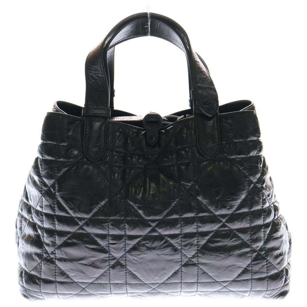 Christian Dior(クリスチャンディオール) toujours トゥジュール ミディアム ハンドバッグ メタリック ブラック レザー