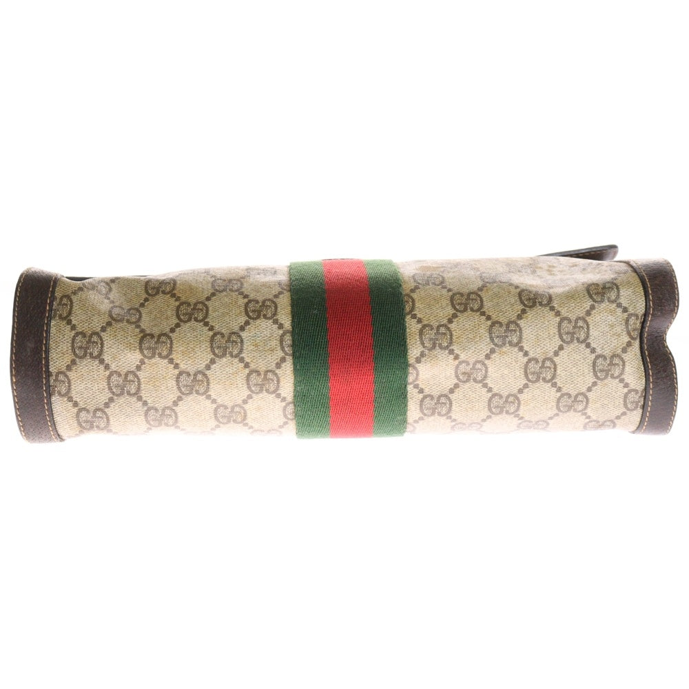 GUCCI(グッチ) オールドグッチ シェリーライン クラッチバッグバッグ セカンドバッグ PVC ブラウン