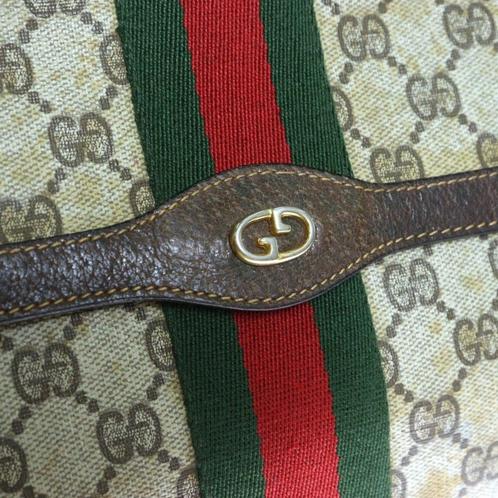 GUCCI(グッチ) オールドグッチ シェリーライン クラッチバッグバッグ セカンドバッグ PVC ブラウン