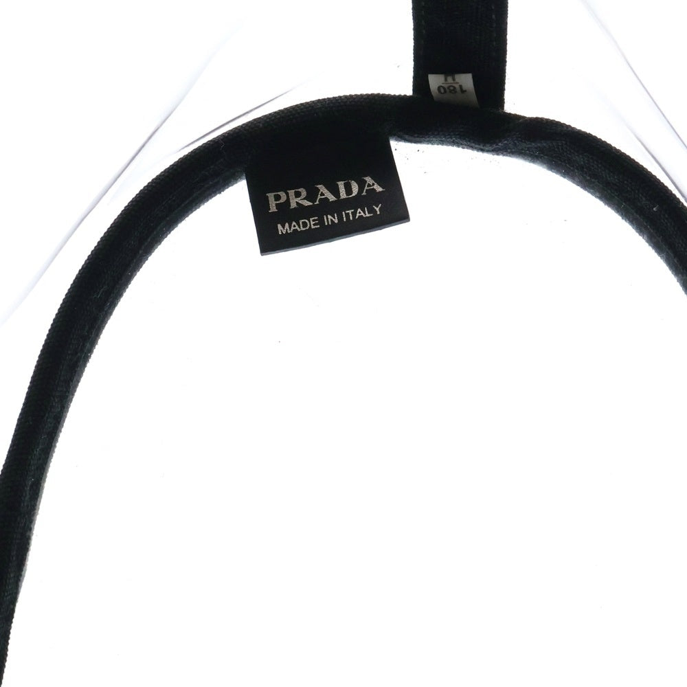 PRADA(プラダ) カナパ ビニール トートバッグ ハンドバッグ クリア×ブラック シルバー金具 1BG187
