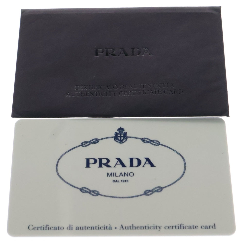 PRADA(プラダ) トライアングルロゴ サフィアーノ ストップ付レザークラッチバッグ ブラック VR0051
