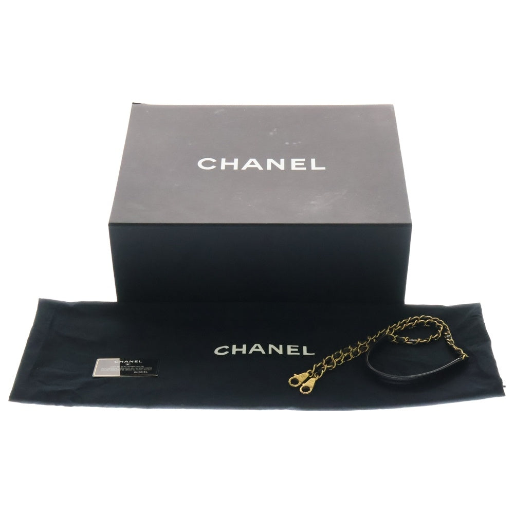 CHANEL(シャネル) Vステッチ シェブロン トップハンドル チェーン ショルダーバッグ ブラック ラムスキン ゴールド金具 A92991