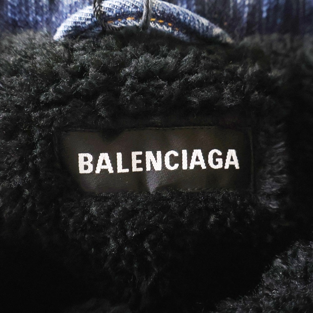 BALENCIAGA(バレンシアガ) フェイクシアリング デニム ジャケット インディゴブルー #44 583230