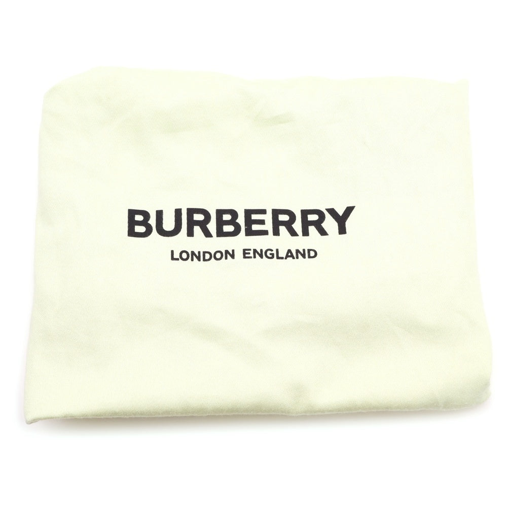 BURBERRY(バーバリー) ホースフェリー ローラ チェーンショルダーバッグ ハンドバッグ レザー ブラック×ホワイト シルバー金具