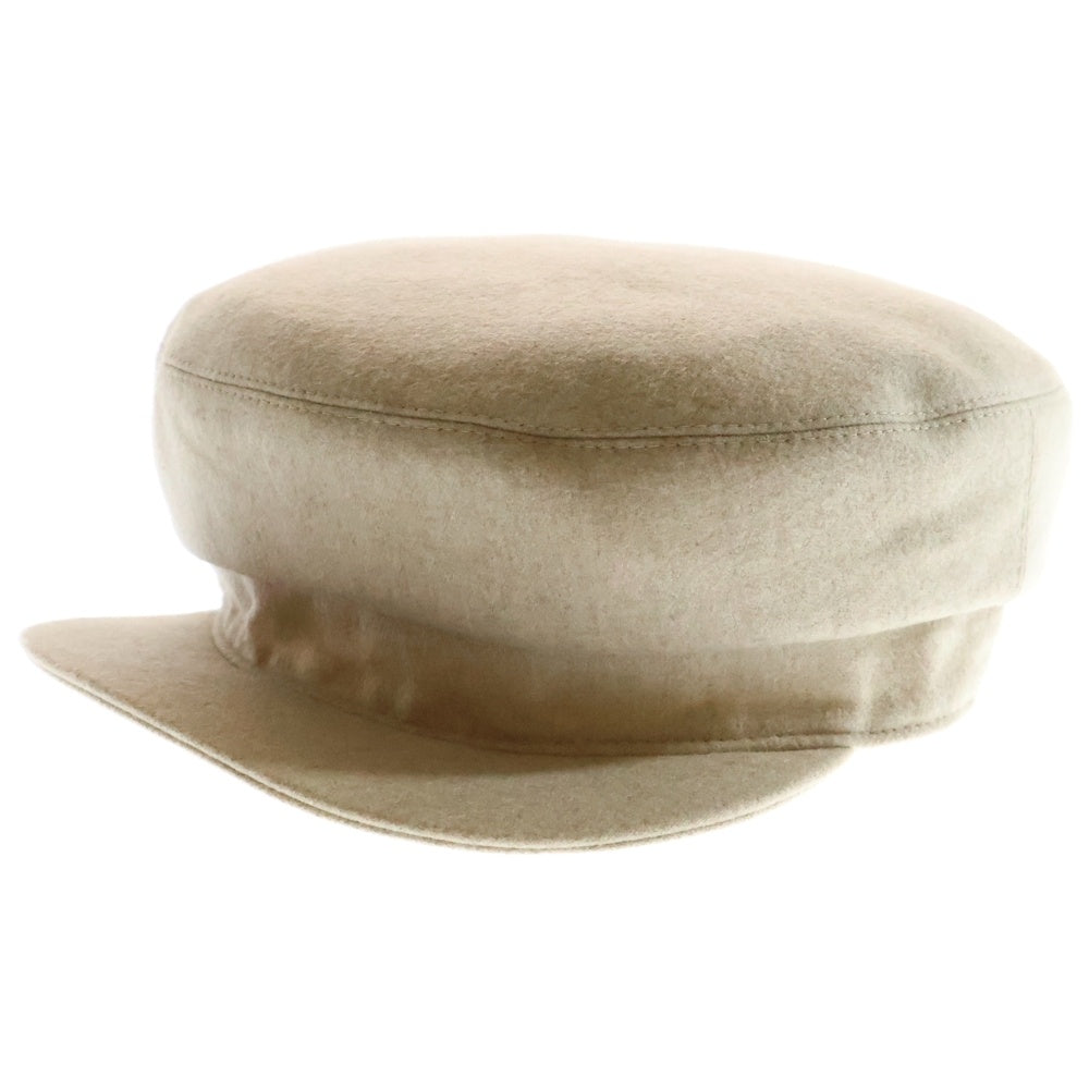 HERMES(エルメス) セリエ キャスケット 帽子 シルバー金具 ベージュ #58