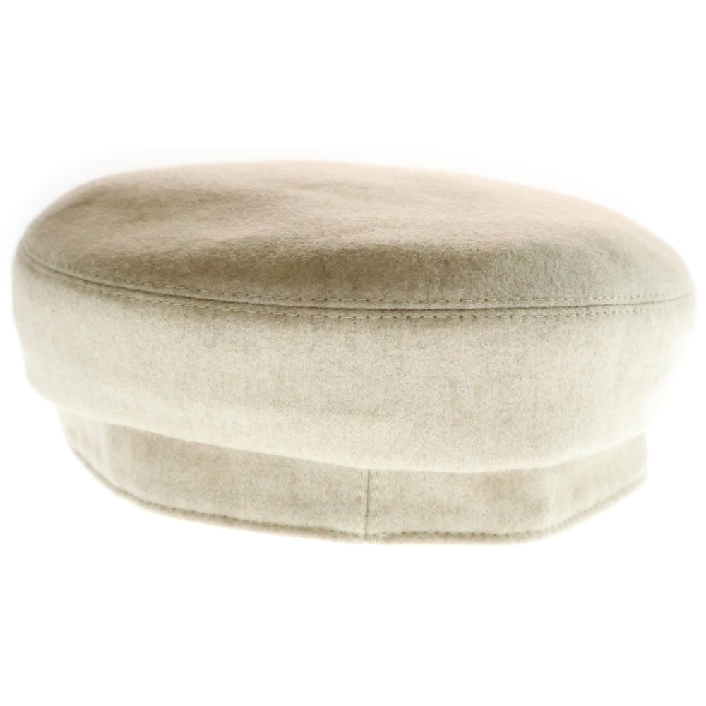 HERMES(エルメス) セリエ キャスケット 帽子 シルバー金具 ベージュ #58