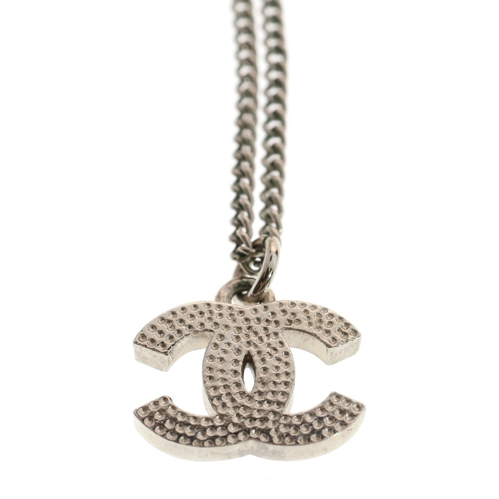 CHANEL(シャネル) ココマーク ラインストーン ネックレス ペンダント チェーン シルバー F12W