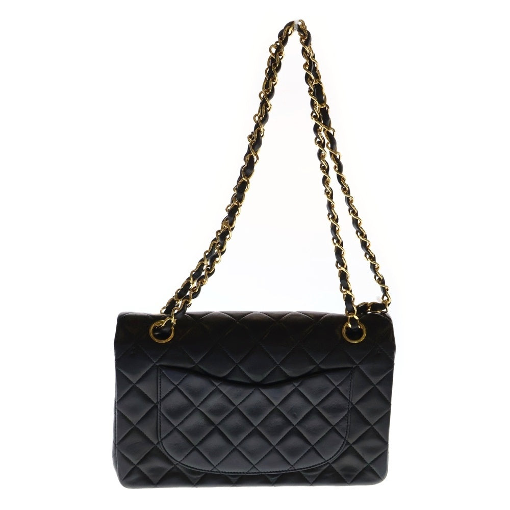 CHANEL(シャネル) マトラッセ23 ダブルフラップダブルチェーン ショルダーバッグ ブラック ラムスキン ゴールド金具