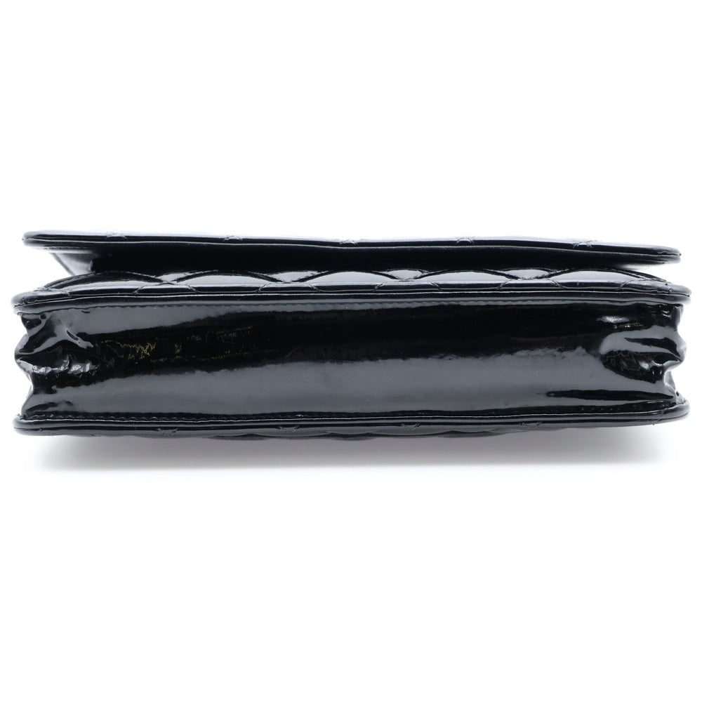 CHANEL(シャネル) チェーンウォレット ショルダーバッグ シルバー金具 パテントレザー エナメル ブラック A33814