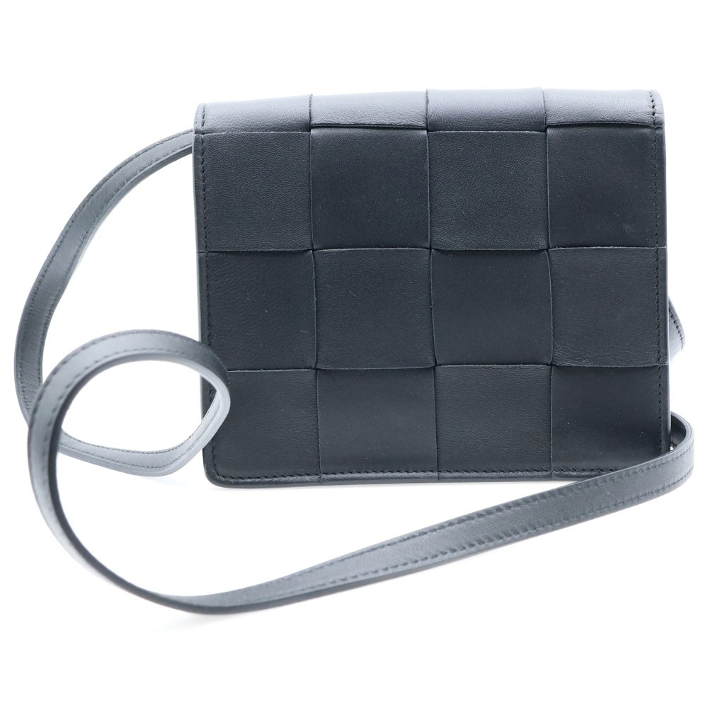 BOTTEGA VENETA(ボッテガヴェネタ) マキシイントレチャートショルダーバッグ ショルダーポシェット ブラック レザー 574051