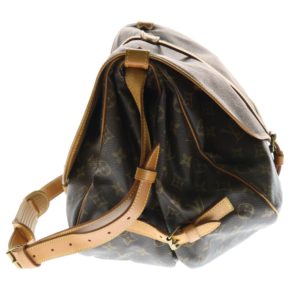LOUIS VUITTON(ルイヴィトン) ソミュール35 モノグラム PVC レザー ショルダーバッグ ブラウン M42254